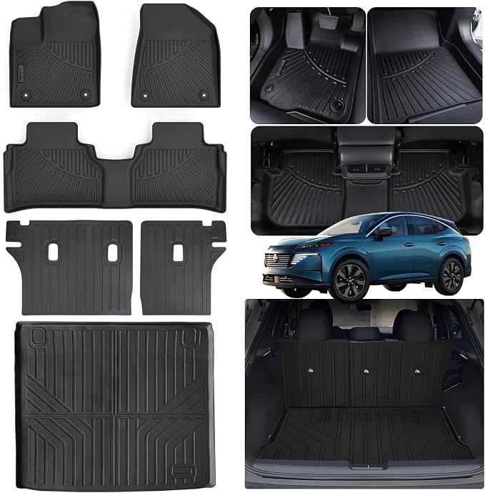 Floor Mat with Trunk Mat for 2025 Nissan Murano with Velcro Backrest Mat TPE by AltraVosAllWeatherCarMats