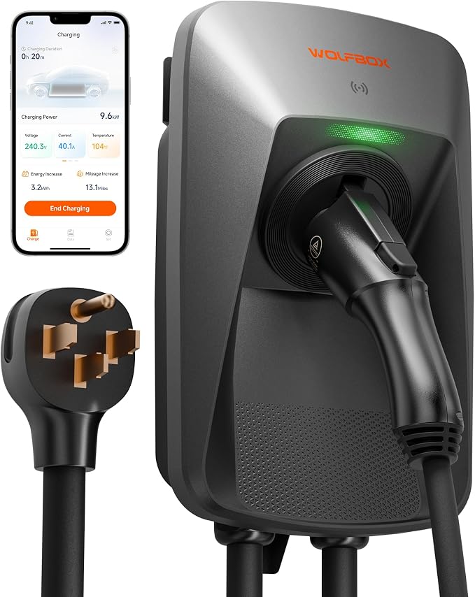 WOLFBOX Level 2 ev Charger 40 Amp J1772, ev Charger Level 2 by WOLFBOX