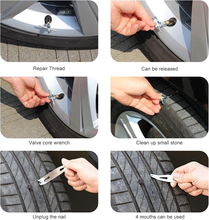 Tire Repair Kit, with Universal Tire Patch Kit to Plug Flats - Image 5