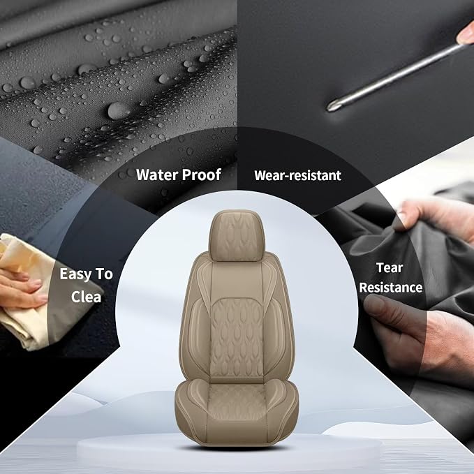 2 Front Car Seat Covers Fit for Toyota Camry 2012-2025: Faux Leather Automotive - Image 5