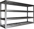 68" W Garage Shelving Unit, Heavy Duty Garage Storage Shelves, 4 Tier Storage by PMKES