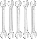 HARFINGTON 5pcs Double Open End Wrench 6mm x 7mm Metric 15 Degree Offset Angle by HARFINGTON