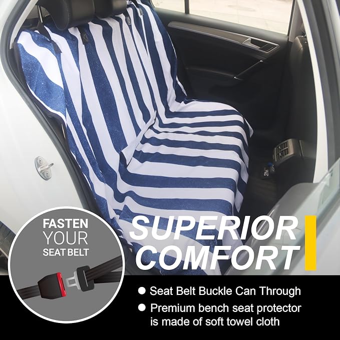 Back Seat Cover for Car Trucks Van SUV, Waterproof Rear Bench Towel Seat Covers - Image 2