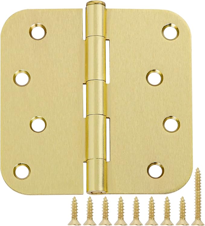18 Pack 4 In Exterior Door Hinges Outdoor Brushed Brass Door Hinges Satin Gold by TDCHINGES