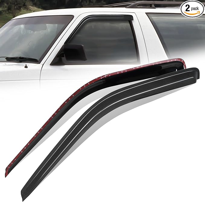 Auto Dynasty 2Pcs Carbon Fiber Pattern Window Visors Compatible by AutoDynasty