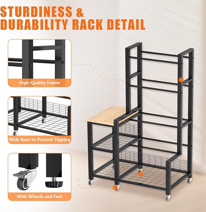 Disc Golf Storage Rack with Wheels – Heavy Duty Metal Disc Golf Rack - Image 3