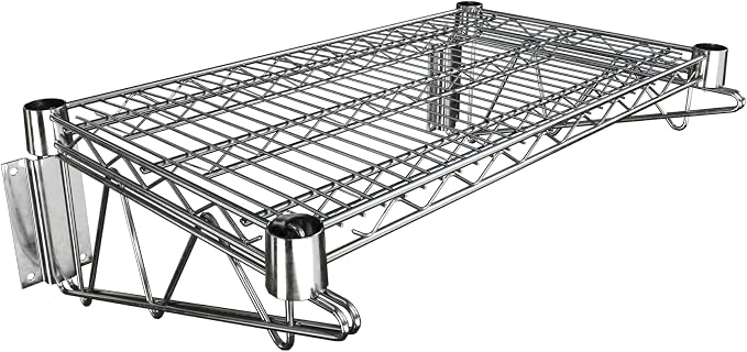 14" x 24" Chrome Wire Wall Mount Shelf by Krollen+Industrial