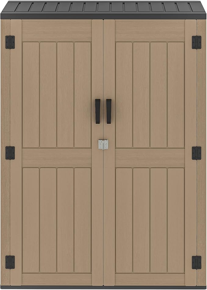 DWVO 59 Cu. Ft. Vertical Storage Shed, Weatherproof Outdoor Tall Cabinet by DWVO