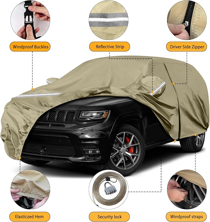 Waterproof Car Covers Replace for 2011-2025 Jeep Grand Cherokee, Windproof - Image 2