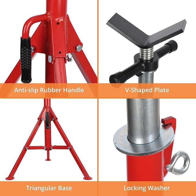V-Head Pipe Jack Stand, 2500 Lbs Heavy-Duty Folding Pipe Stand - Image 4