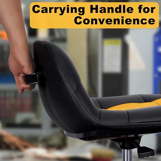 Rolling Shop Stool with Wheels, Adjustable Garage Mechanic Stool Seat Shop - Image 6