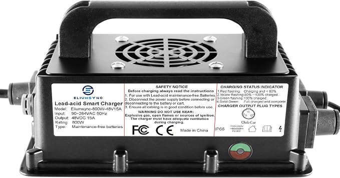 800W Lead Acid Battery Charger 48 Volt 15 AMP 3-Pin Original Gray One-Piece - Image 5