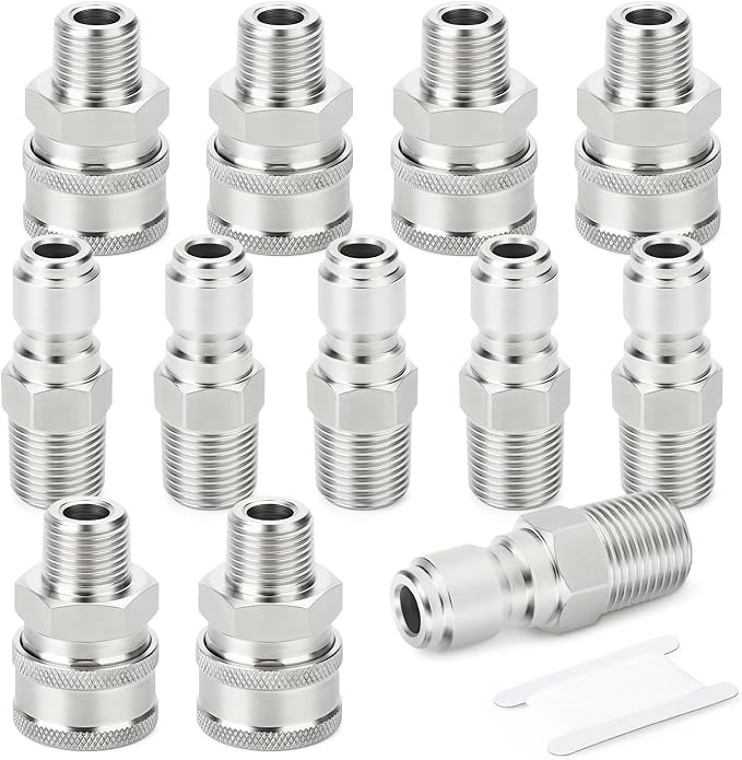 TAISHER 12PCS 304 Stainless Steel Pressure Washer Adapter Kit, Quick Connect by TAISHER