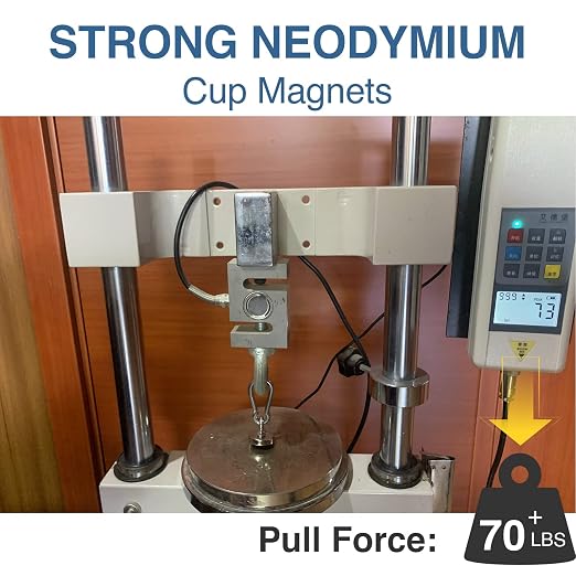 MIKEDE 70 LBS Magnets with Screw Holes, 6 Pack Force Neodymium Cup Magnets 25mm - Image 2