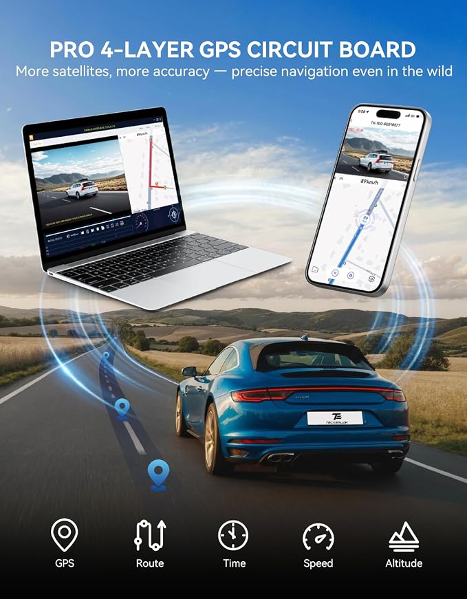 TECXLERON Dash Cam Front and Rear, 4K Dual Dash Cam, Dash Camera - Image 6