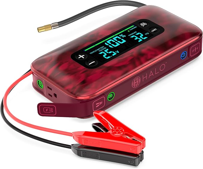 HALO Bolt Ultimate 3 Portable Car Battery Jump Starter | 130 PSI Air Compressor by Halo
