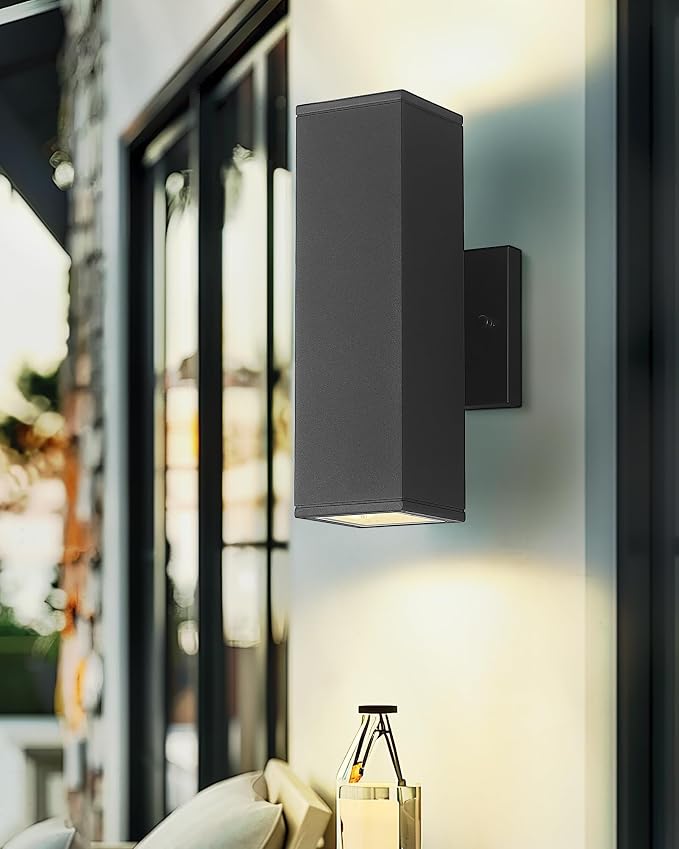 Ken & Ricky Outdoor Wall Lights, Modern Exterior Lighting Fixtures, Aluminum - Image 2