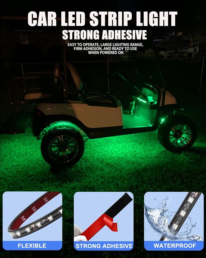 12V Led Light Strip 32CM Waterproof Green Led Strip Lights - Image 3