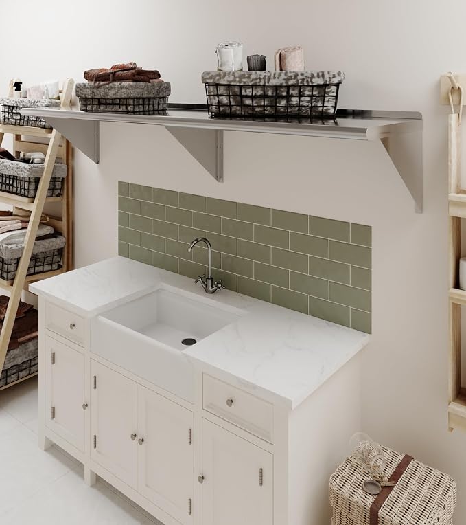 AmGood 72" Long X 18" Deep Stainless Steel Wall Shelf | NSF Certified | - Image 8