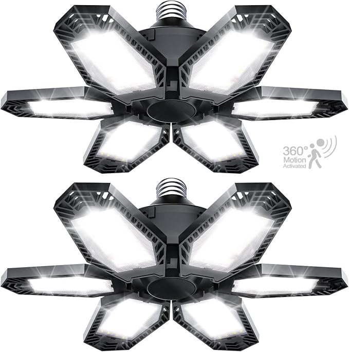 TANBABY 2 Pack Motion Sensor Garage Light, Total 30000LM Deformable Garage - Image 8