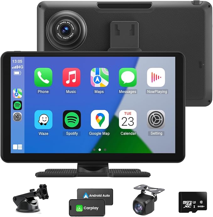 Compatible Wireless Apple CarPlay Android Auto Car Screen, Dual Camera 9 Inch by Aonerex
