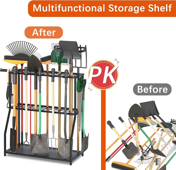 Organizer Yard Tool Storage Rack, Garden Organizer, Steel Yard Tool Racks To - Image 9