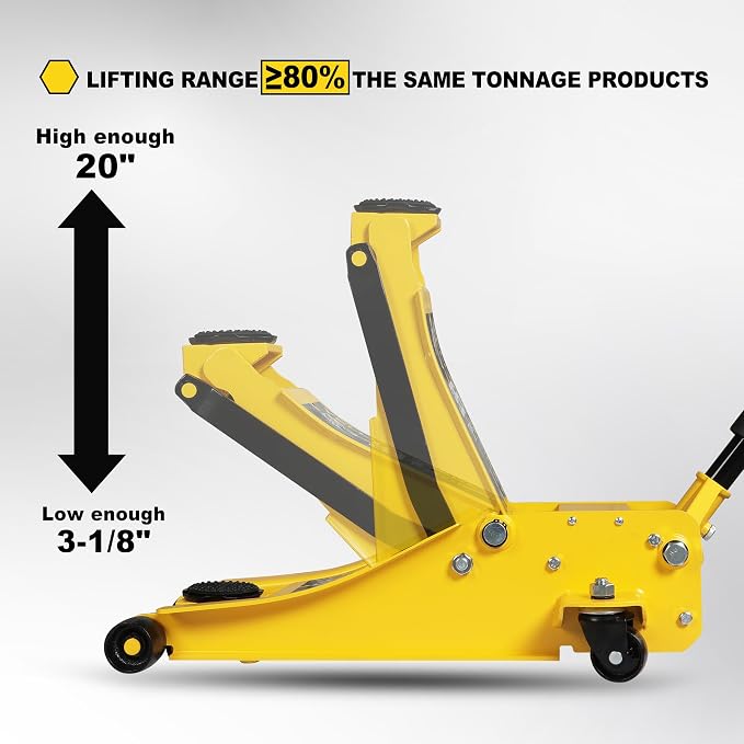 YELLOW JACKET 3.5 Ton Low Profile Floor Jack Quickly Lift Hydraulic Car Jack - Image 4
