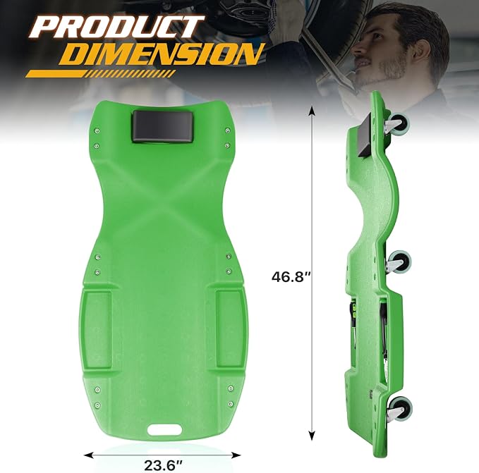 Magshion Mechanic Creeper with Padded Headrest & Tool Trays – 440 lbs Capacity - Image 3