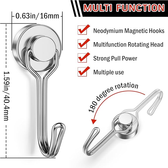 FINDMAG Magnetic Hooks, 30lbs+ Magnetic Hooks Cruise Ship Essentials 2025 - Image 2