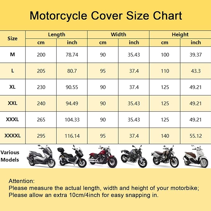 Waterproof Motorcycle Cover Outdoor, Motorbike Scooter Moped Rain Dust Cover - Image 2