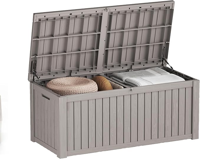 150 Gallon Resin Deck Box, Waterproof Outdoor Storage Bin by Decksplore%E2%80%94BuiltforOutdoor