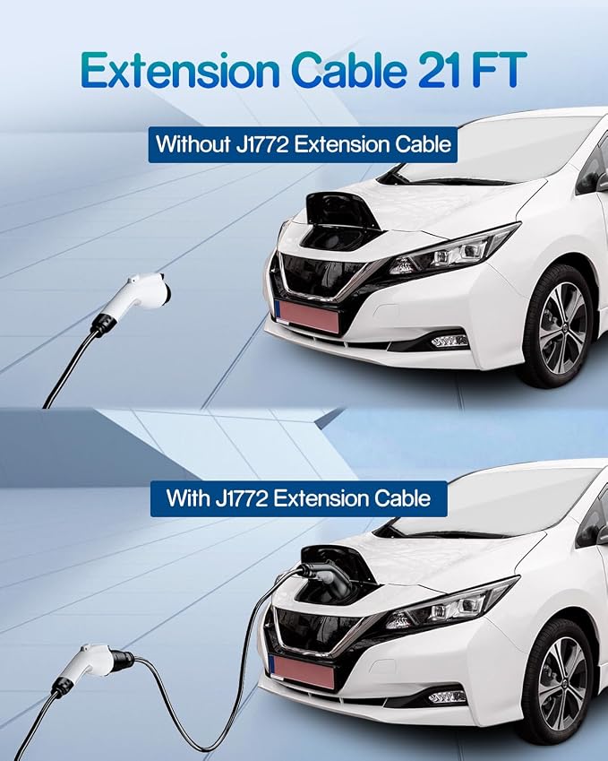 EV Charger Extension Cable, 21ft 40Amp J1772 Extension Cable Compatible - Image 6