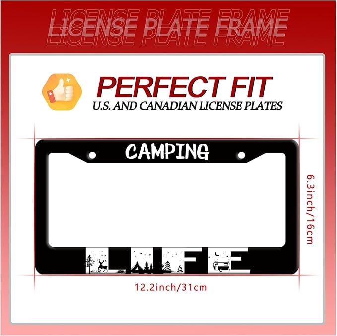 Camping Life License Plate Frame Forest Night Deer License Plate Frames - Image 7
