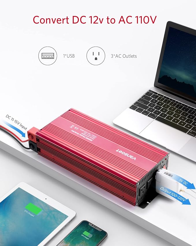 3000 Watts Power Inverter, 12V DC to120V AC Car Inverter - Image 2