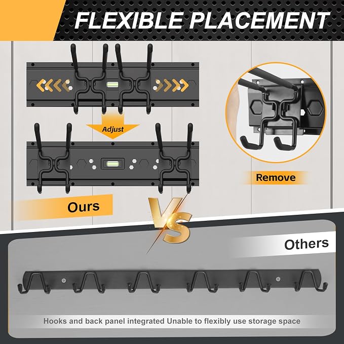 Garage Tool Organizer Wall Mounted, 48 Inches Adjustable Lawn Tool Organizers - Image 3