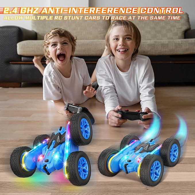 Remote Control Car, Rc Cars Stunt Kids Toys New Upgraded Strip Lights and - Image 3