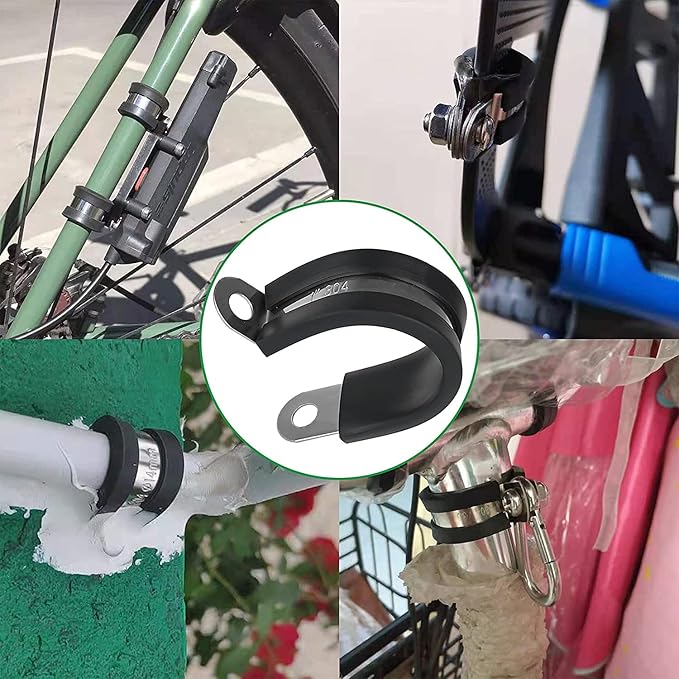 20pcs 1 Inch Stainless Steel Cable Clamps, Rubber Coated - Image 5