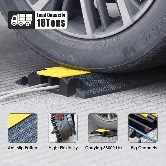 Heavy-Duty Rubber Cable Protector Ramp - Image 4