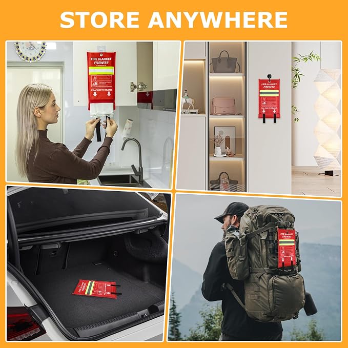 Emergency Fire Blanket, 39.4X 39.4inch Fire Extinguisher Blanket - Image 7