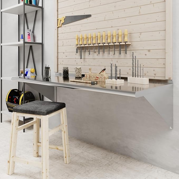 AmGood 60" Long X 24" Deep Stainless Steel Wall Shelf | NSF Certified | - Image 7