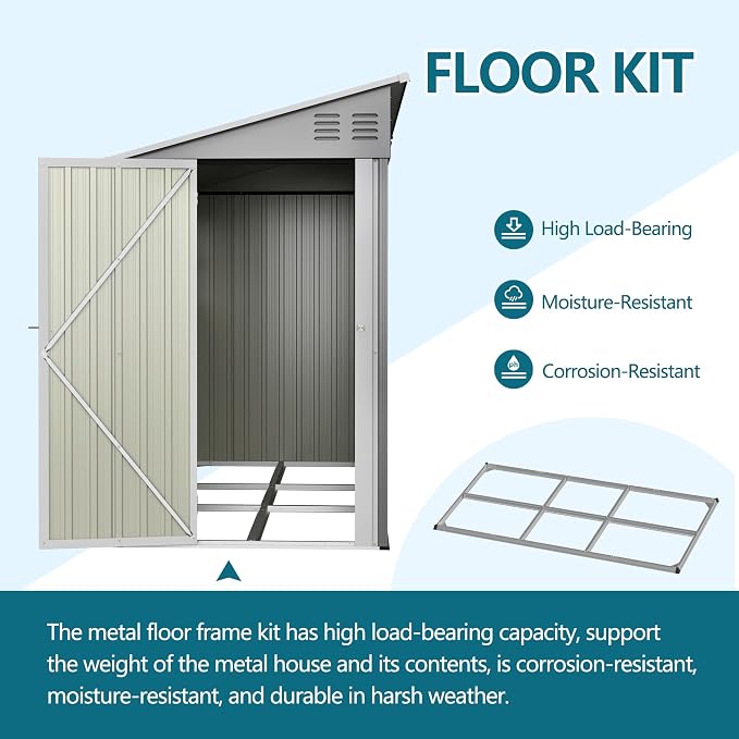 4x10 Ft Outdoor Metal Shed, Heavy-Duty Storage Shed - Image 2