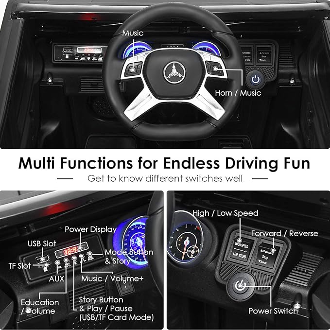 HONEY JOY Ride On Truck, Licensed Mercedes-Benz Maybach G650 Battery Powered - Image 3