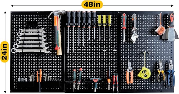 Ultrawall Peg Board Wall Organizer 4 ft. Metal Pegboard Garage Wall Pegboard - Image 3
