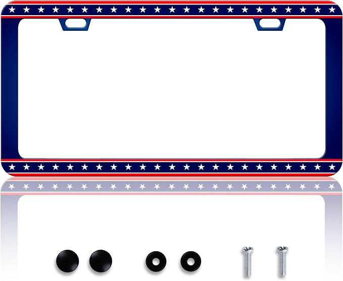 American Flag License Plate Frame United States Flag License Plate Frames by HOWKWAWY