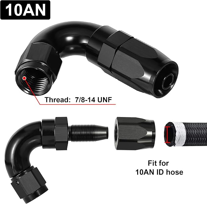 EVIL ENERGY 10AN 120 Degree One Piece Full Flow Hose End Fitting Swivel - Image 2