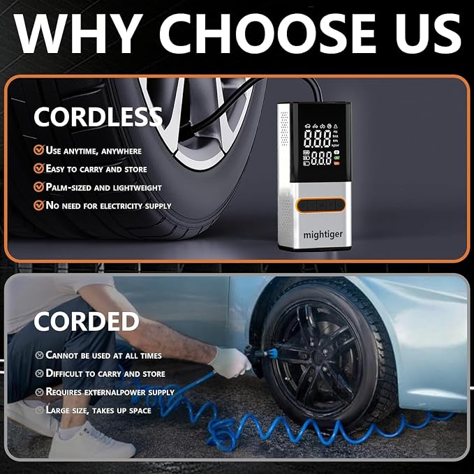 Tire Inflator Portable Air Compressor Cordless Mini Automatic Air Pump - Image 4