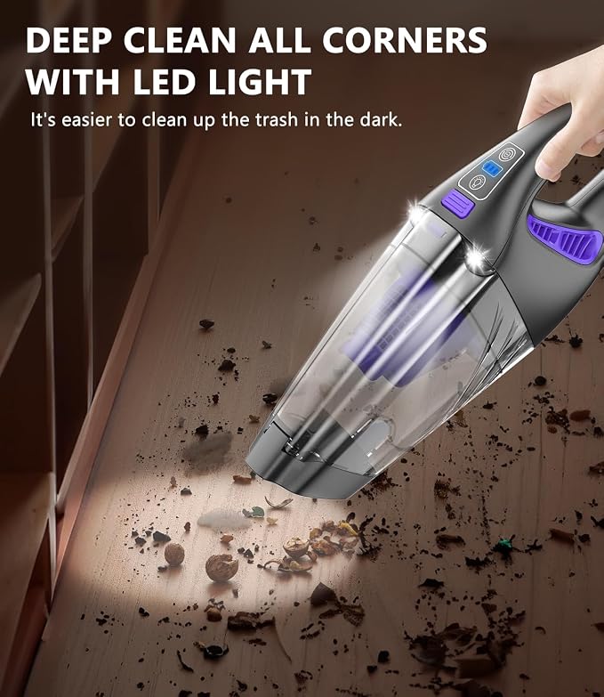 Handheld Car Vacuum Cordless, 18000Pa 160W Car Vacuum Cleaner, 30Min Powerful - Image 5