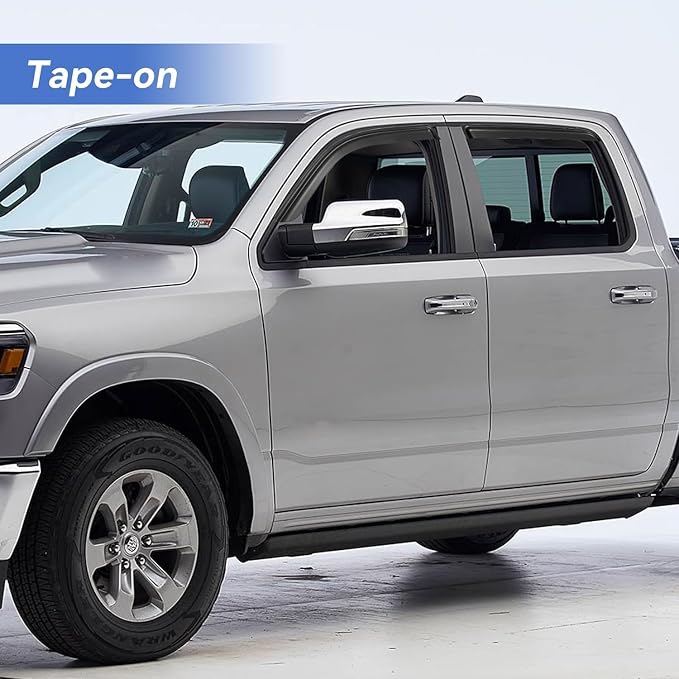 Window Visors Rain Guards for 2019-2025 Dodge Ram 1500 Crew Cab, Out-Channel - Image 5