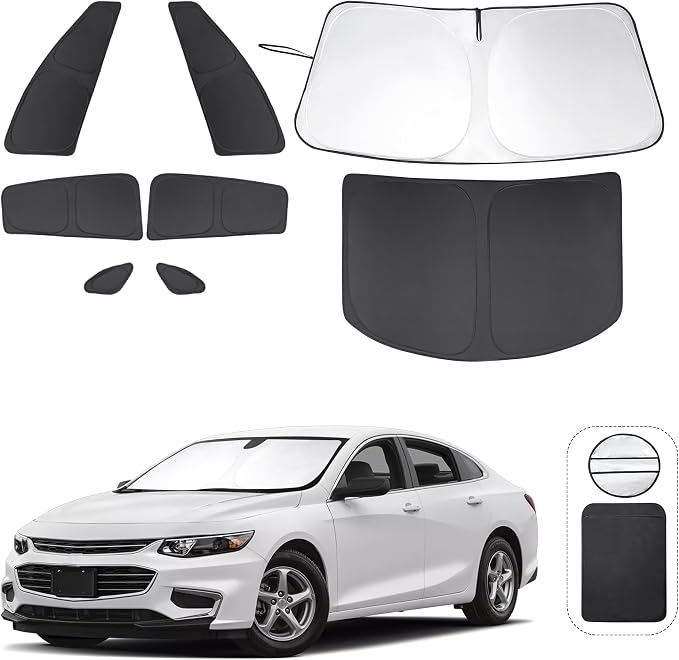 TINGLU Window Shades for Chevrolet Malibu 2016-2025 Accessories Side Full by TINGLU