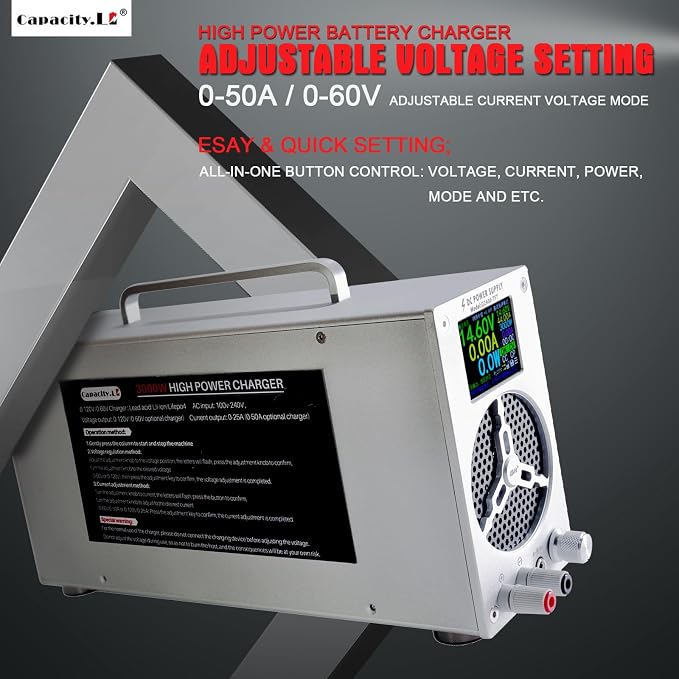High Power Battery Charger, Upgraded Design LifePO4 Battery Charger, One Click - Image 6